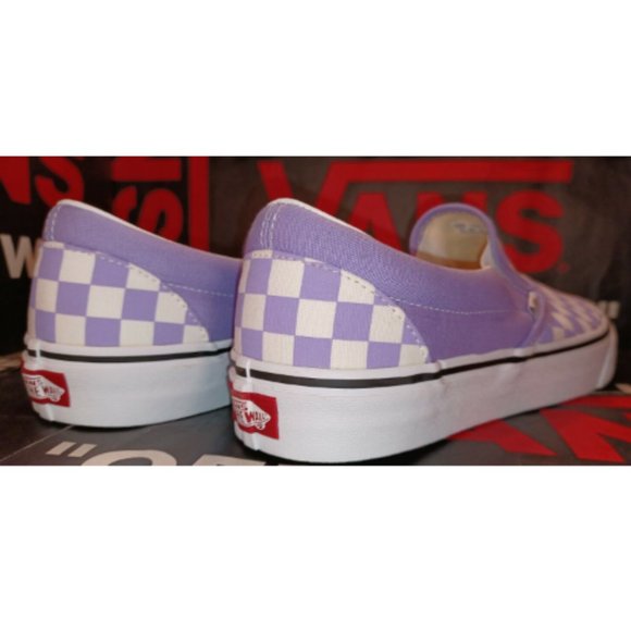 Vans Purple and White Slip-On Loafers - Picture 5 of 13